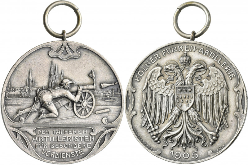 Medaillen Deutschland - Geographisch: Köln: Versilberte Bronzemedaille 1905, sig...