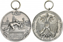 Medaillen Deutschland - Geographisch: Köln: Versilberte Bronzemedaille 1905, signiert Frz. Chr. Hamm, der Kölner Funken-Artillerie. Dem Tapferen Artil...