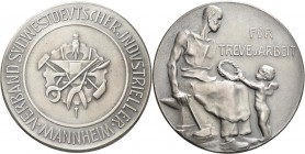 Medaillen Deutschland - Geographisch: Mannheim: Silbermedaille o.J. von Carl Poellath. Ehrenmedaille für Treue und Arbeit des Verbands südwestdeutsche...