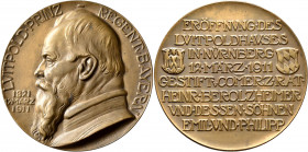 Medaillen Deutschland - Geographisch: Nürnberg: Bronzemedaille 1911, von M. Heilmaier, auf die Eröffnung des Luitpold-Hauses. Erlanger 793, Slg. Erl. ...