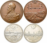 Medaillen Deutschland - Geographisch: Nürnberg: Lot 2 Stück, Bronzemedaille 1896 (Lauer), auf die Bayerische Landesausstellung in Nürnberg, Slg. Erlan...