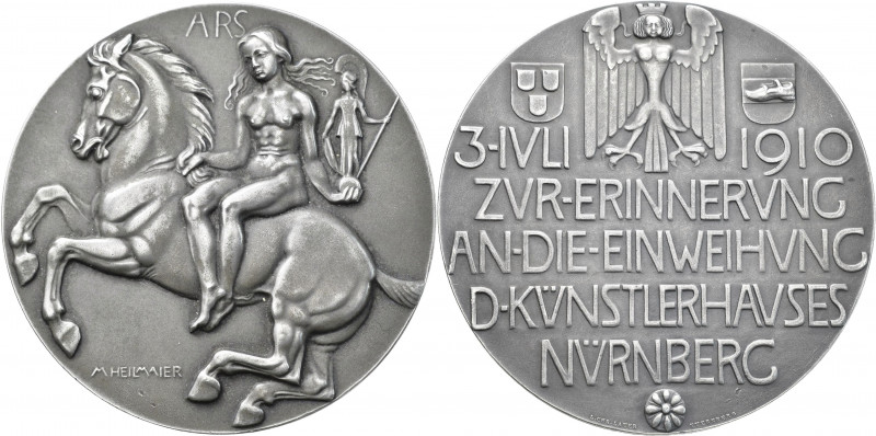 Medaillen Deutschland - Geographisch: Nürnberg: Versilberte Bronzemedaille 1910 ...
