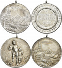 Medaillen Deutschland - Geographisch: Rottweil: Lot 2 Stück, Silbermedaille 1924 von Mayer und Wilhelm, auf das Zimmerschützen-Schwarzwaldgauschiessen...