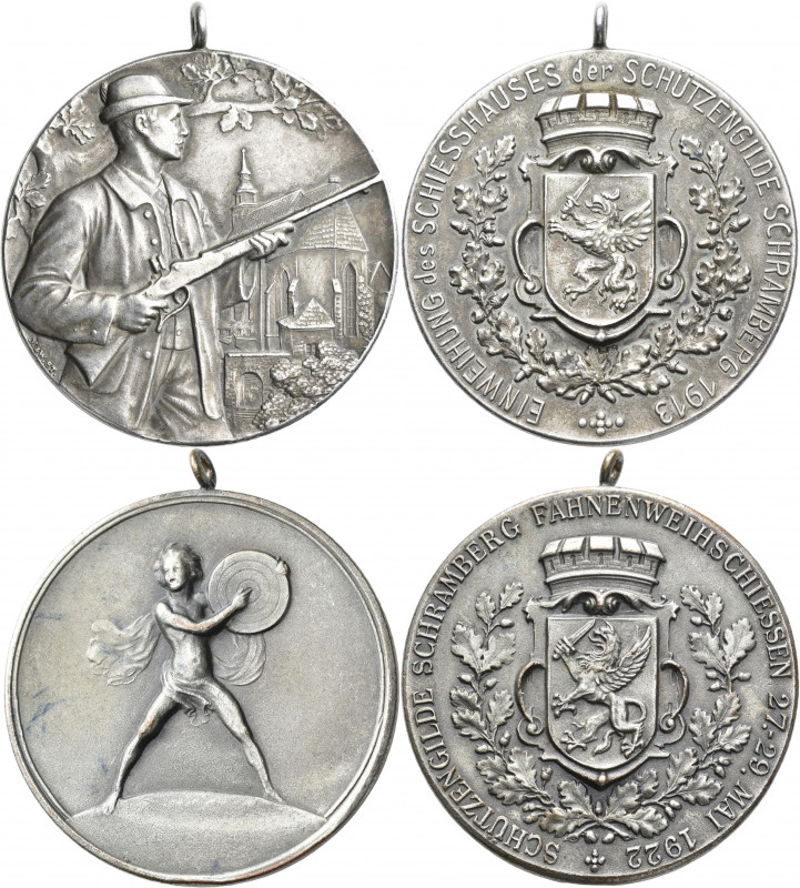 Medaillen Deutschland - Geographisch: Schramberg: Lot 2 Stück, Silbermedaille 19...