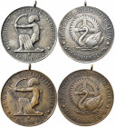 Medaillen Deutschland - Geographisch: Schwenningen: Lot 2 Stück, Silber- und Bronzemedaille 1922, auf das 28. Württembergische Landesschiessen, je 40 ...