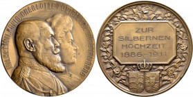 Medaillen Deutschland - Geographisch: Württemberg, Wilhelm II. 1891-1918: Bronzemedaille 1911, geprägt bei Mayer & Wilhelm, auf die Silberhochzeit mit...