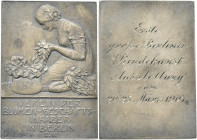 Medaillen Deutschland - Sonstige: Blumen: Silberplakette (990er Punze am Rand), 17,44 g, ca 35 x 25 mm, von Lauer. Verein der Blumen-Geschäftsinhaber ...