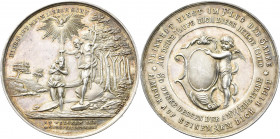 Medaillen - Religion: Silberne Taufmedaille o. J. , signiert L. Zimpel, Slg. Goppel 1127, 39 mm, 24,45 g, vorzüglich.
 [differenzbesteuert]