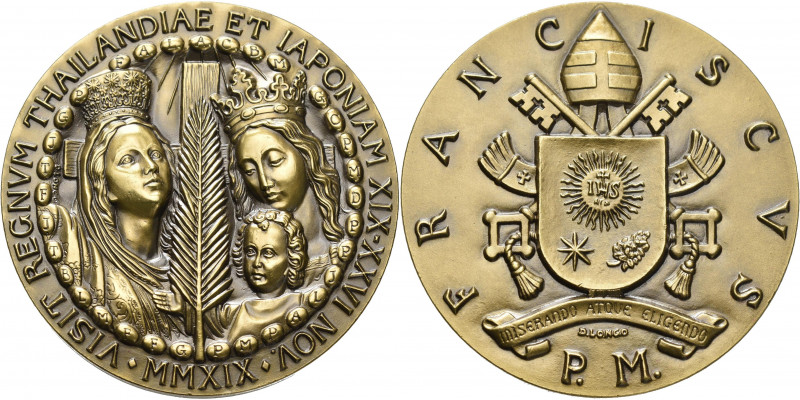 Medaillen - Religion: Bronzemedaille von D. Longo auf die Apostolische Reise von...