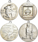 Medaillen: München: Lot 3 Silbermedaillen , Deutsches Bundesschiessen, 1906 v. Dasio, 1906 v. Römer, 1927 (Poellath), sehr schön-vorzüglich, vorzüglic...