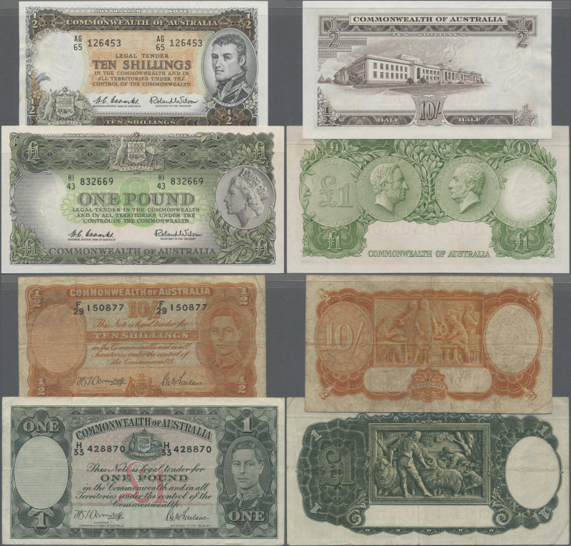 Australia: Commonwealth of Australia lot with 4 banknotes, comprising 10 Shillin...