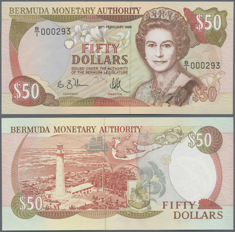 Bermuda: Bermuda Monetary Authority 50 Dollars 20th February 1989, P.38 with low...