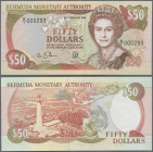 Bermuda: Bermuda Monetary Authority 50 Dollars 20th February 1989, P.38 with low serial number B/I 000293 in perfect UNC condition.
 [differenzbesteu...