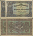 Bulgaria: Set of 2 notes 50 Leva ND(1917) P. 24, both folded but one of them more used than the other. So we have one note in VF and one in F+, nice s...