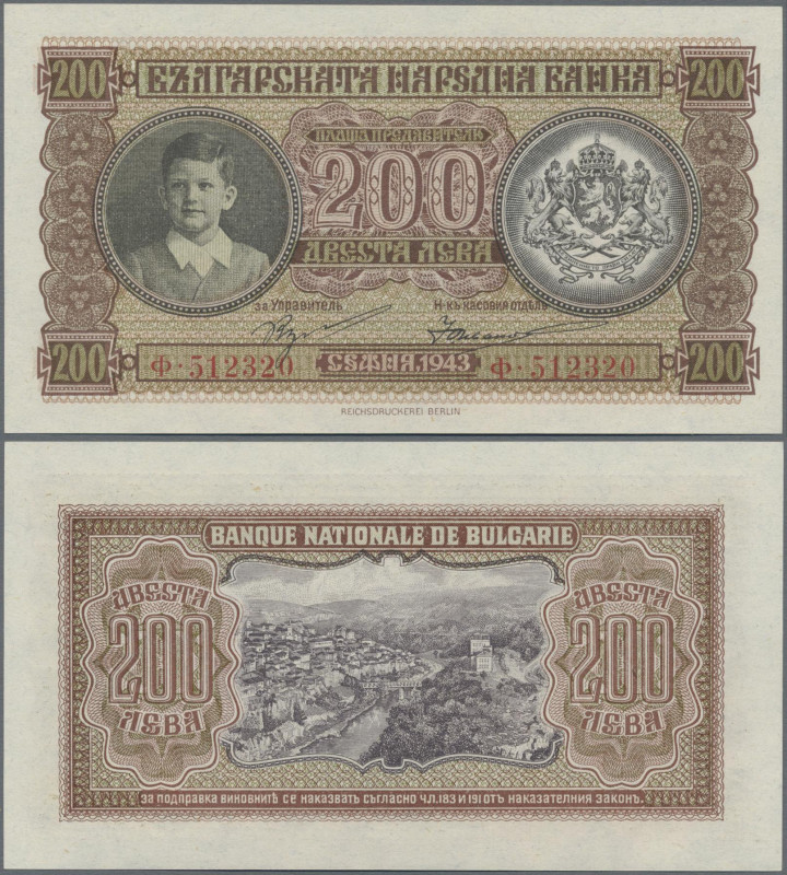 Bulgaria: Bulgaria National Bank 200 Leva 1943 with portrait of Simeon II, P.64,...