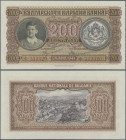 Bulgaria: Bulgaria National Bank 200 Leva 1943 with portrait of Simeon II, P.64, almost perfect condition, just a few minor creases in the paper, othe...