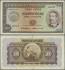 Cape Verde: 500 Escudos 1958 P. 50 in used condition with several folds but without holes or tears, still strong paper, condition: F.
 [differenzbest...