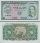 Cape Verde: Banco Nacional Ultramarino 20 Escudos 1972, P.52, soft diagonal bend at center, otherwise perfect, Condition: aUNC
 [differenzbesteuert]...