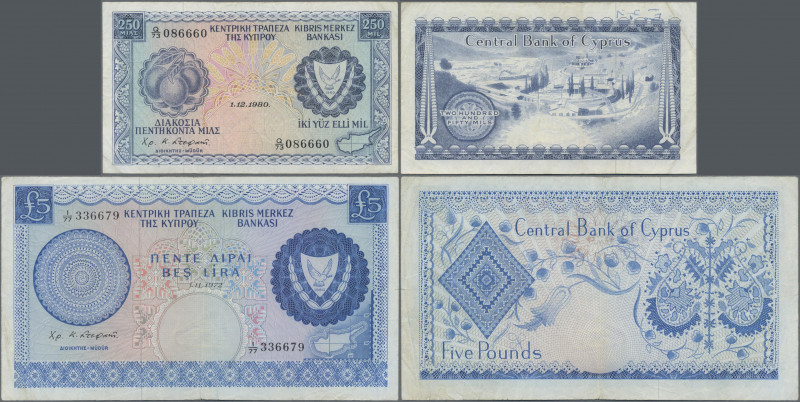 Cyprus: Republic and Central Bank of Cyprus, lot with 12 banknotes series 1961 –...