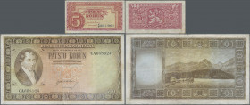 Czechoslovakia: Republika Československá and Národná Banka Československá, lot with 26 banknotes series 1945 – 1961, comprising 5 Korun 1945 (P.59, F)...