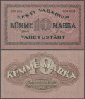 Estonia: 10 Marka 1922 P. 53a, without serial prefix, unfolded, only light handling in paper, crisp, condition: XF+ to aUNC.
 [differenzbesteuert]
G...
