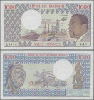 Gabon: Banque des États de l'Afrique Centrale - République Gabonaise 1000 Francs 1983, P.3d, very nice condition with a few folds and tiny tear at low...