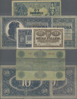 Hungary: Hungarian Post Office Savings Bank, lot with 5 banknotes, series 1919/20 with 5 Korona 1919 (P.34, F- with border tears), 2x 10 Korona 1919 (...