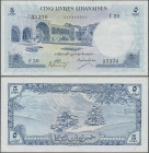 Lebanon: Banque de Syrie et du Liban 5 Livres 1961, P.56b, very nice condition with stronger vertical fold at center, some other minor creases in the ...