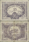 Monaco: Principauté de Monaco 25 Centimes 1920, P.2, still nice with handling traces from circulation but intact with some folds and a few minor spots...