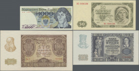 Poland: Lot with 7 banknotes Poland comprising 2x 500 Zlotych 1919 (P.58, F-, F+), 2x 20 and 100 Zlotych 1940 (P.95, 97, XF, aUNC, XF), 50 Zlotych 194...