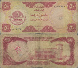 United Arab Emirates: United Arab Emirates Currency Board 50 Dirhams ND(1973), P.4, always popular hard to find banknotes with small graffiti on front...