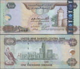 United Arab Emirates: United Arab Emirates Central Bank 1000 Dirhams 2008, P.33b in perfect UNC condition.
 [differenzbesteuert]