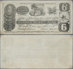 United States of America: Humbug Glory Bank 6 Cents 1837, very nice condition with a few folds, tiny parts of thinning paper and repaired edges, Condi...