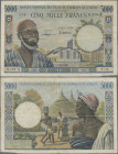West African States: Banque Centrale des États de l'Afrique de l'Ouest, 5000 Francs 1961, letter ”A” = Ivory Coast, P.104Ab, 2 cm tear at upper margin...