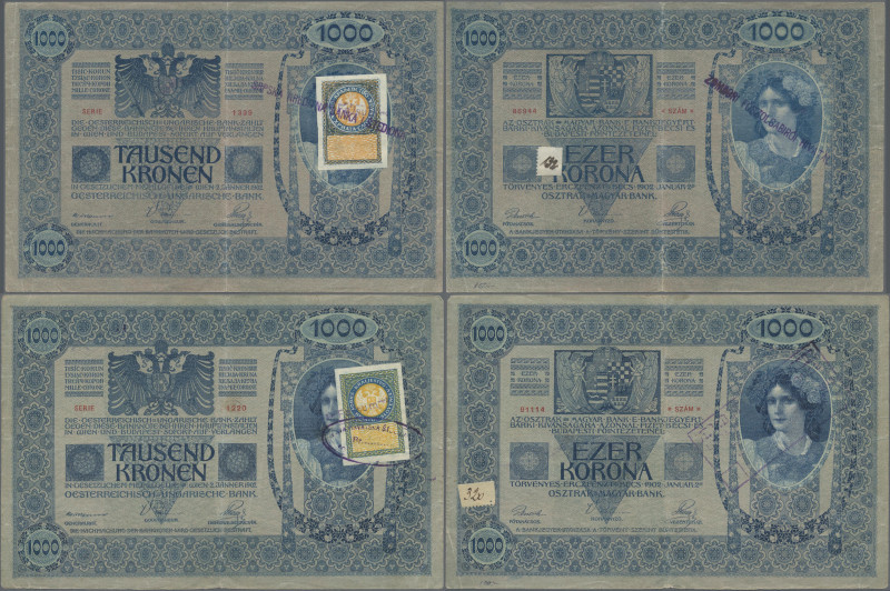 Yugoslavia: Kingdom of Serbs, Croats and Slovenes, pair with 1000 Kronen 1902 (1...