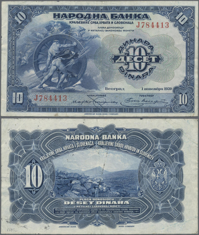 Yugoslavia: Kingdom of Serbs, Croats and Slovenes 10 Dinara 1920, P.21, stronger...