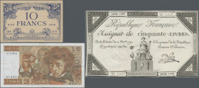 France: Lot with 30 Assignates, banknotes and Notgeld France 1793 – 1980 in used condition (F- to XF). Viewing recommended! (30 pcs.)
 [differenzbest...