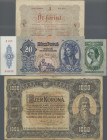 Hungary: Lot with 34 banknotes and Notgeld 1848 – 1941, comprising for example 5 Forint 1848 (P.S116, VF/VF+), 1000 Korona 1920 (P.66, F/F-), 10 and 2...
