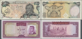 Iran: Bank Markazi Iran, lot with 10 banknotes 1965 – 1979, including 20 Rials ND(1965) (P.78a, UNC), 100 Rials ND(1965) (P.80, UNC), 20 Rials ND(1969...