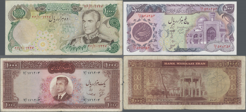 Iran: Bank Markazi Iran and Islamic Republic of Iran, set with 14 banknotes 1965...