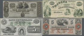 United States of America: Collectors album with 30 banknotes Obsolete Currency, series 1814 – 1883, comprising THE MECHANICS BANK 2 Dollars 1858 (F wi...