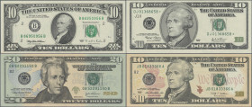United States of America: Federal Reserve Notes, lot with 34 banknotes series 1963 – 2009, comprising for example 1 Dollar 1969 Replacement-Star Note ...