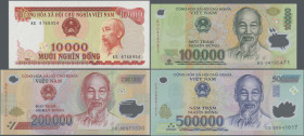 Vietnam: State Bank of Vietnam, huge lot with 46 banknotes series 1976 – 2015, comprising for example 10 Dong 1976 (P.82, aUNC), 100 Dong 1980 (P.88b,...
