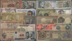 Alle Welt: Giant lot with more than 10.000 Banknotes from all over the world with a lot of better notes in well worn condition, for example Madagascar...