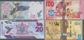 Alle Welt: Huge collection with 121 mainly uncirculated banknotes from all over the world, consisting for example Argentina 50 Pesos ND(2018) (P.363, ...