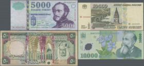 Alle Welt: Huge album with more than 400 banknotes from all over the world consisting for example Brazil 10 Cruzeiros Novos on 10.000 Cruzeiros ND(196...