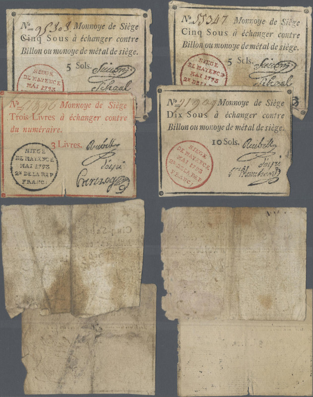 Deutschland - Altdeutsche Staaten: Siege de Mayence (Mainz) 1793, kleines Lot mi...