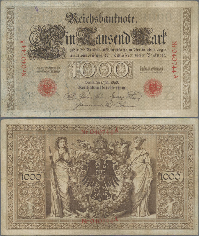 Deutschland - Deutsches Reich bis 1945: Reichsbanknote 1000 Mark vom 1. Juli 189...