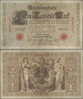 Deutschland - Deutsches Reich bis 1945: Reichsbanknote 1000 Mark vom 1. Juli 1898, Udr.-Bst. Z, Serie A, Ro.17, winziger Einriss und Graffiti am obere...