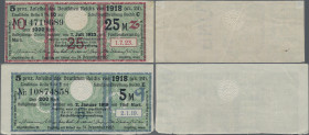 Deutschland - Deutsches Reich bis 1945: Zinskupon der Anleihe 1918 zu 5 Mark, Serie ”q”, Ro.61b, minimaler Einriss unten rechts und leichte Falten, Er...